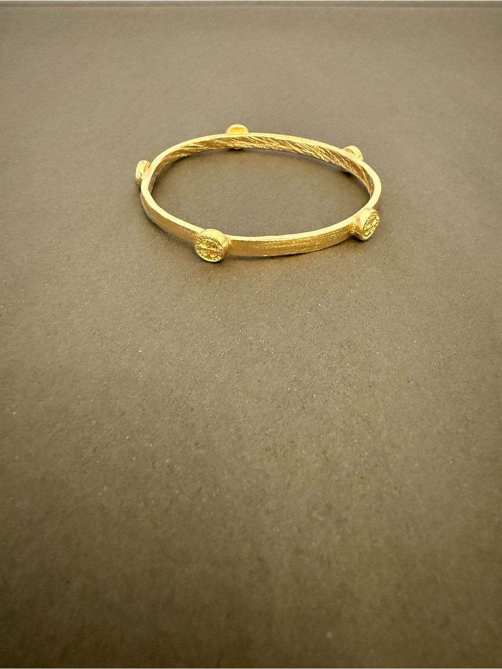 Susan Shaw Coin Gold Accent Round Bangle Bracelet one size